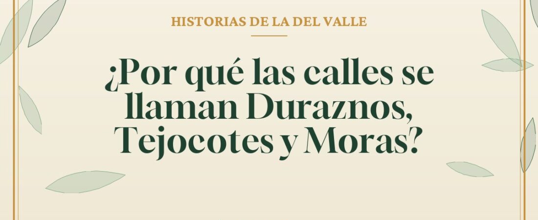 ¿Por qué las calles se llaman Duraznos, Tejocotes y Moras?
