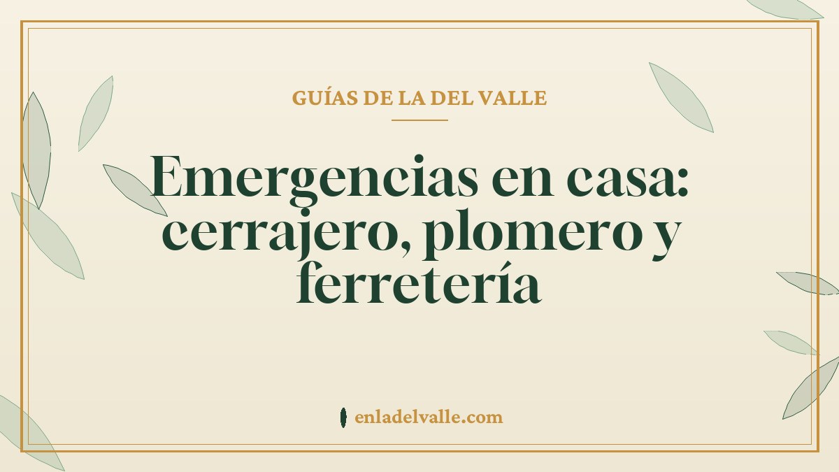 Emergencias en casa: cerrajero, plomero y ferretería